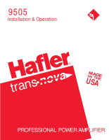 Hafler 9505 - Owners Manual 